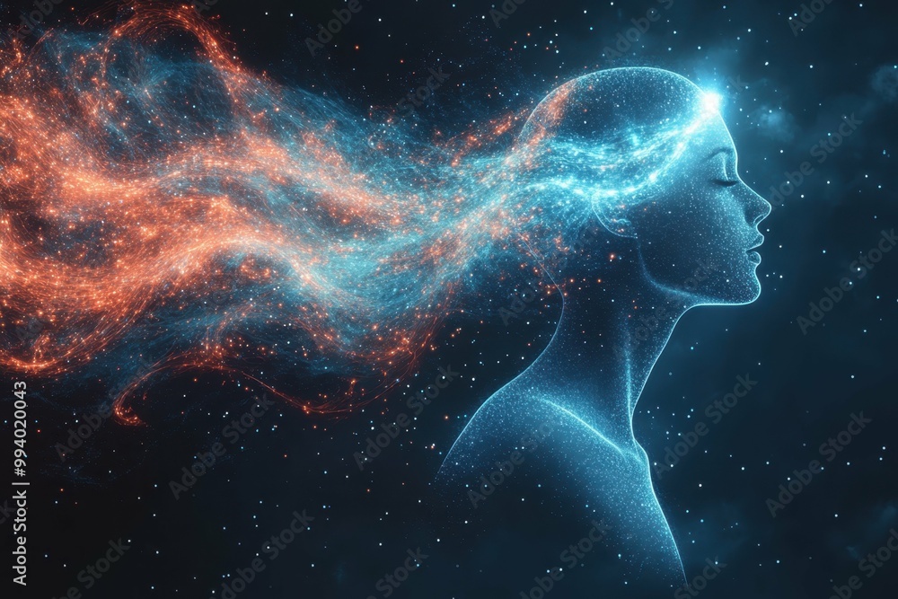 A stylized person with digital waves emanating from their head symbolizing the spread of cybersecurity awareness A stylized person with digital waves emanating from their head symbolizing the spread of cybersecurity awareness