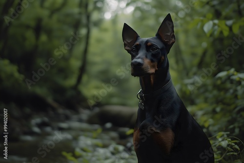 Dobermann, Dog Portrait Photography, Dobermann Close-up, Dobermann Pet Photo, High Quality Dog Image