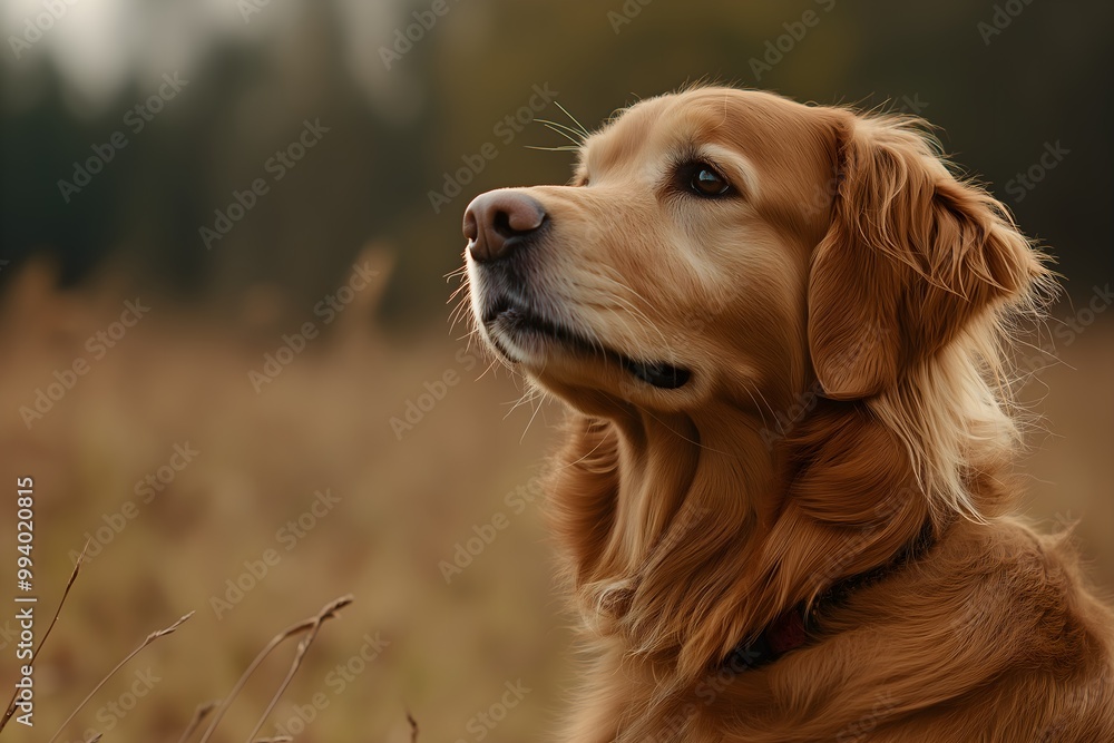Obraz premium Golden Retriever, Dog Portrait Photography, Golden Retriever Close-up, Golden Retriever Pet Photo, High Quality Dog Image