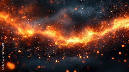 Fiery Particle Effects Scattered Across a Dark Background for Dynamic Visuals