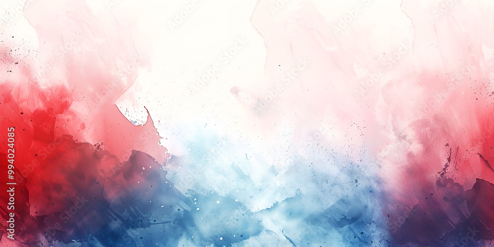 Fototapeta premium Red and Blue Watercolor Background 
