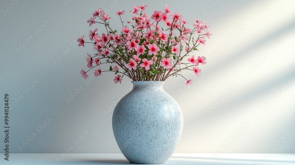 A vase filled with pink flowers, creating a serene ambiance. A vase filled with pink flowers, creating a serene ambiance.