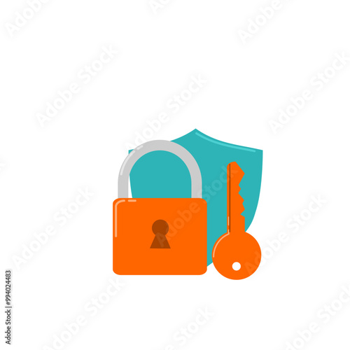 Software security.
login banner for web, and mobile apps. Security illustration, flat style vector. part 1