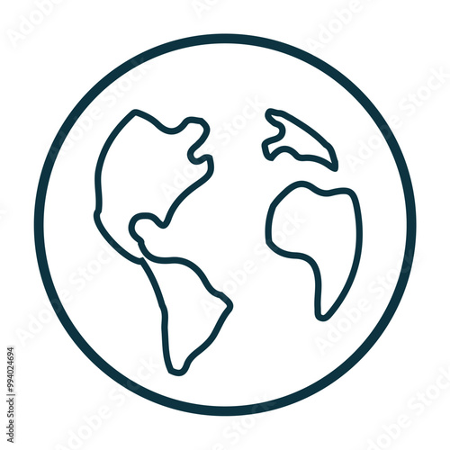 globe icon. simple vector earth. outline design style. suitable for search, world, web icons. flat design template