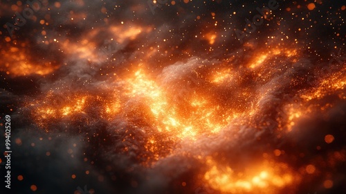 Fire Particles Scattering in the Air - Ideal for Creating Dynamic Visual Effects