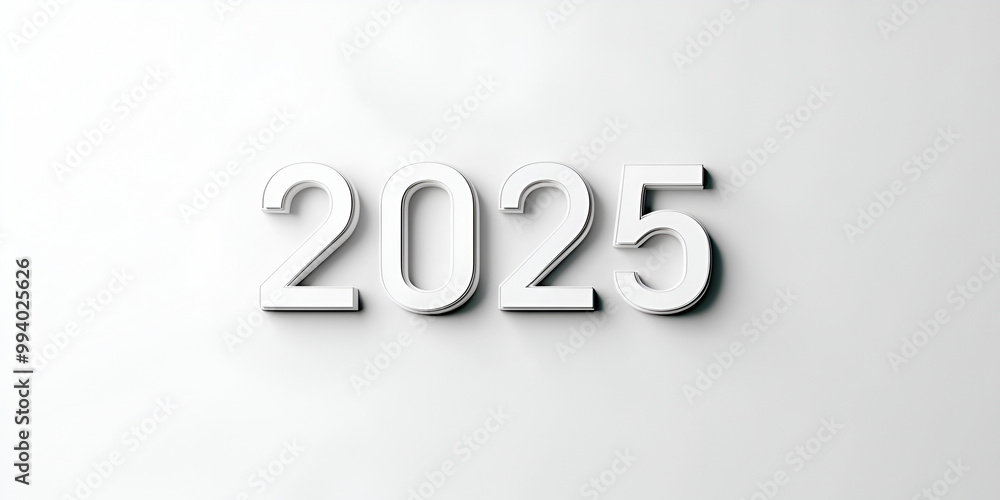 Simple White 2025 Numerals on Grey Background Simple White 2025 Numerals on Grey Background