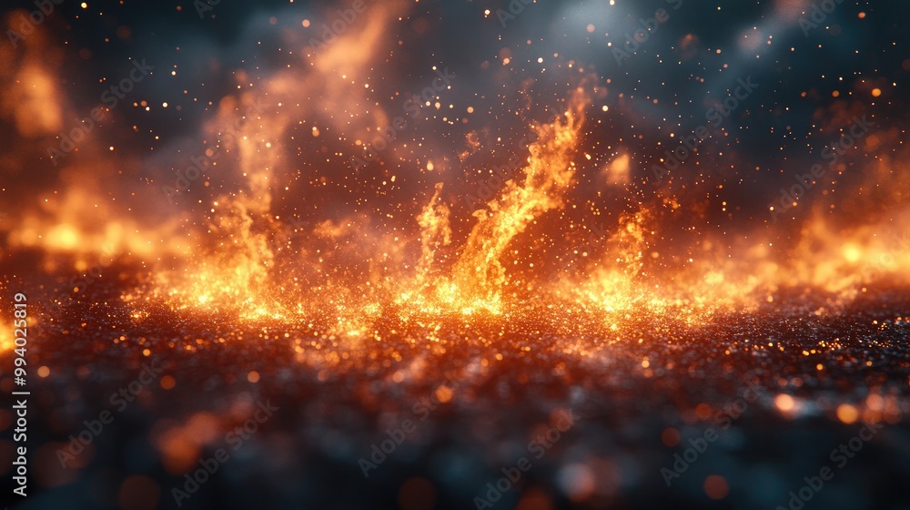 Dynamic Fire Particles Spreading in a Room for Creative Visual Effects and Illustrations Dynamic Fire Particles Spreading in a Room for Creative Visual Effects and Illustrations