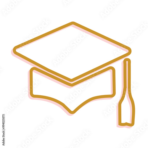 graduation cap icon. symbol of completion of learning. outline design style. Suitable for learning, thinking results, intelligence. vector design template