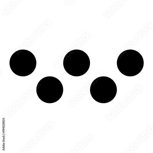 5 Black dots arranged differently. vector black dots