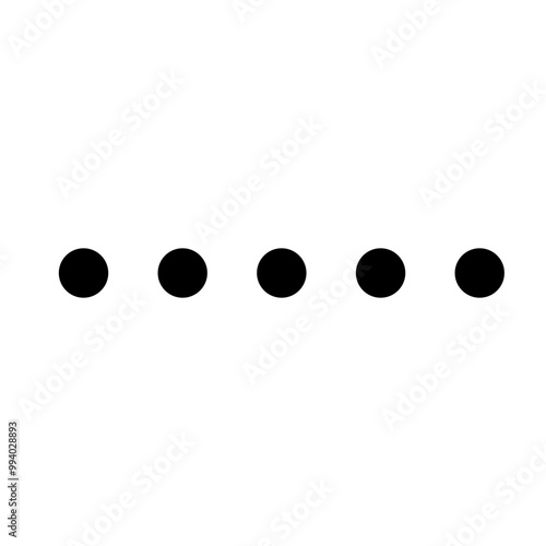 5 Black dots arranged differently. vector black dots