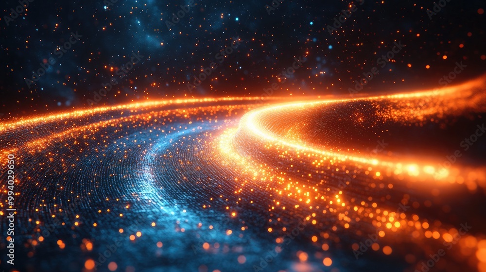 Obraz premium Close-Up of Glowing Optical Fiber Lights, Perfect for Technology-related Projects