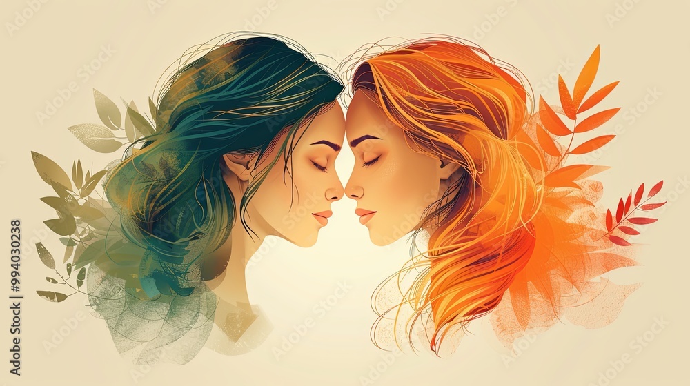 Couple of two women hugging each other Couple of two women hugging each other