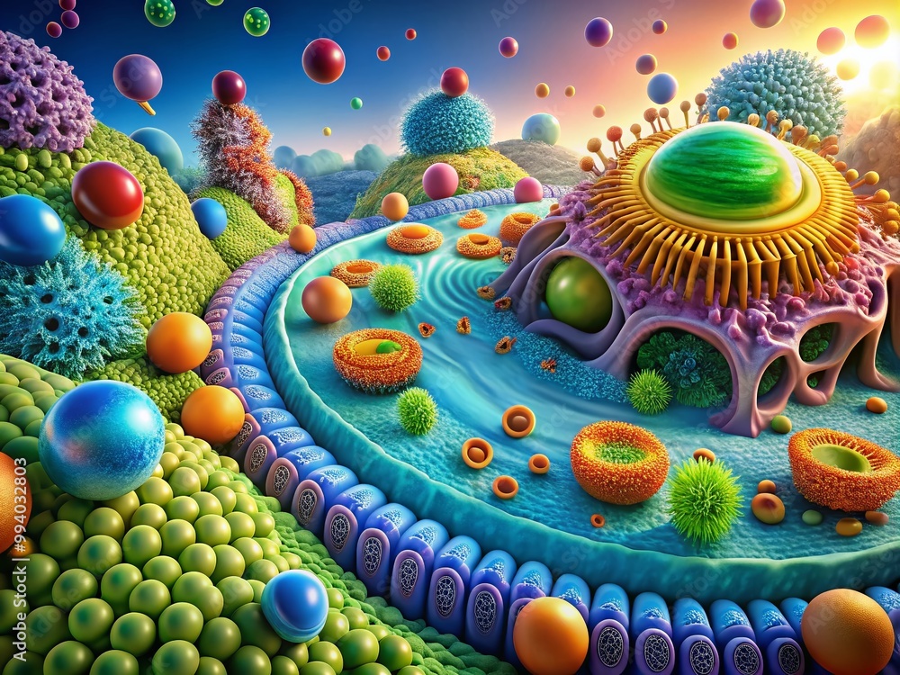 Detailed Illustration of an Animal Cell Membrane Structure with ...