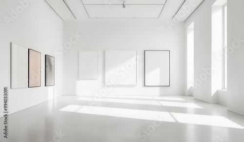 empty room with a frame photo. product exhibition gallery