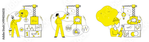 Problem solving vector illustration. Dilemmas transform into opportunities in crucible problem solving Progress flourishes where innovation and problem solving concept intersect Problem solving