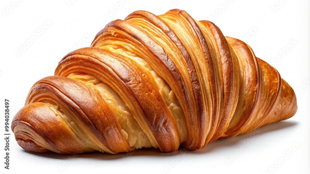 Golden flaky freshly baked croissant with crispy layers and soft curves isolated on a transparent background, perfect for foodie and bakery themed designs. Golden flaky freshly baked croissant with crispy layers and soft curves isolated on a transparent background, perfect for foodie and bakery themed designs.