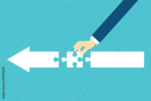 Wallpaper Mural Teamwork working together to success, cooperation or team building collaborate to solve problem, partnership, help and support, business people colleagues help work together to connect jigsaw puzzle. Torontodigital.ca