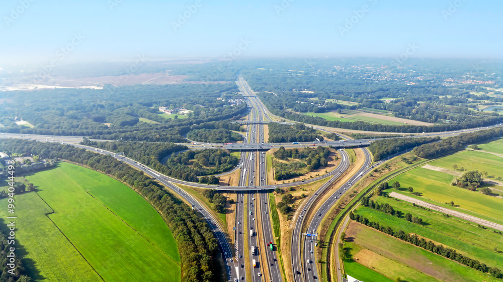 Obraz premium Aerial from Eemnes junction in the Netherlands