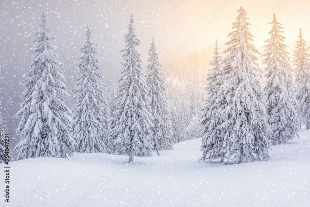 Fototapeta premium Winter wonderland serene snowy landscape