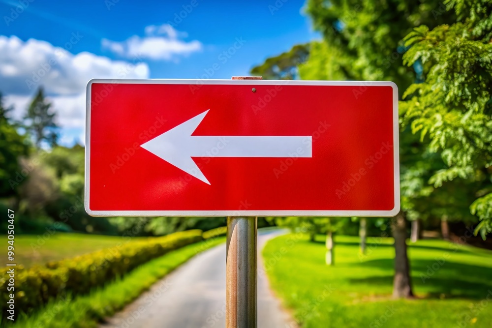Directional Red Arrow Sign Indicating Pathway Guidance for Navigation ...