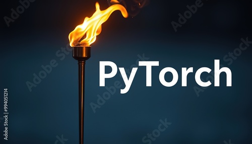 A torch symbolizing the PyTorch machine learning library, representing innovation and deep learning. burning match in the fireplace photo