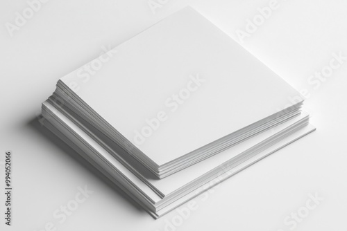 Blank A4 Stacked Paper Mockup isolated created with Generative AI