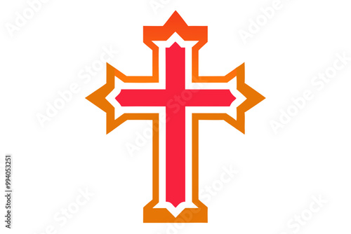 Religion cross icon. line and glyph version, outline, and filled vector sign. Holy cross linear and full pictogram. Symbol, logo illustration. Different style icons set