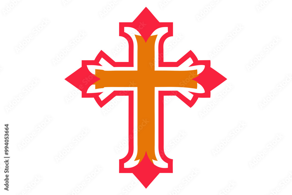 Obraz premium Set hand drawn cross. Vector cross. The cross is made with a brush.