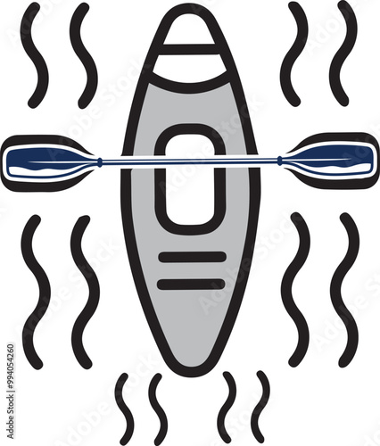 PrintWater activities, in line design. Water activities, swimming, surfing, kayaking, water sports, diving, paddleboarding on white background vector. Water activities editable stroke icon
