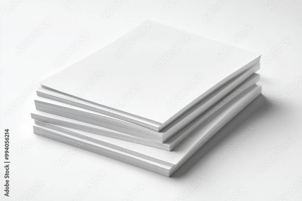Blank A4 Stacked Paper Mockup isolated created with Generative AI Blank A4 Stacked Paper Mockup isolated created with Generative AI