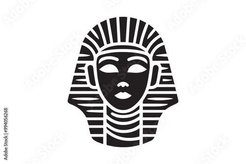 Egypt mummy head vector silhouette isolated in white background