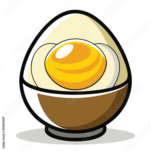 Boiled egg vector illustration isolated on a white background