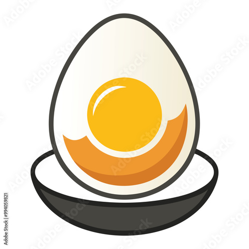 Boiled egg vector illustration isolated on a white background