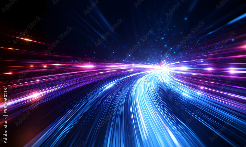 Data speed lines on a dark background, representing the concept of optical cables and high internet speed. Lines of light symbolizing the flow of information Data speed lines on a dark background, representing the concept of optical cables and high internet speed. Lines of light symbolizing the flow of information