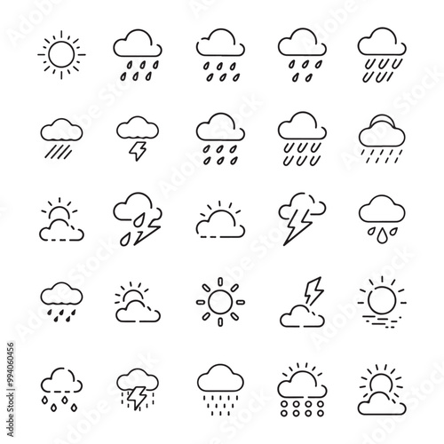 A collection of different types weather icon