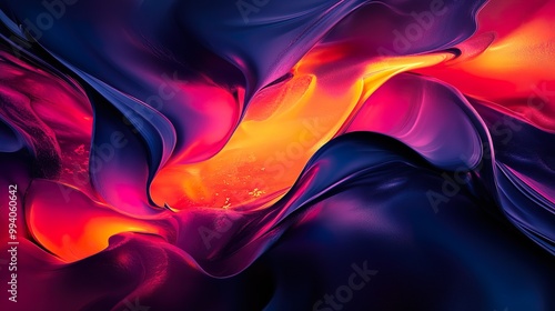 Bold color palette dynamic shapes create stunning abstract desktop wallpaper