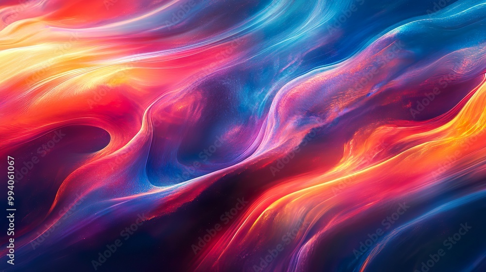 Fototapeta premium Bold colors dynamic shapes creating abstract desktop background wallpaper