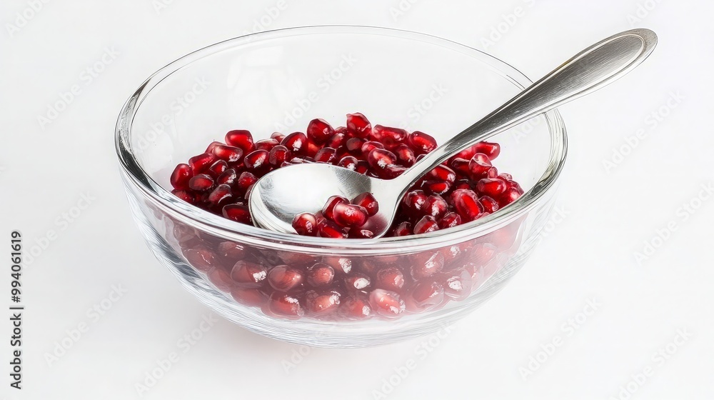Pomegranate Seeds in a Glass Bowl Pomegranate Seeds in a Glass Bowl
