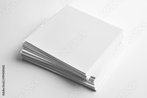 Blank A4 Stacked Paper Mockup isolated created with Generative AI