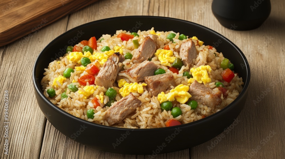 Delicious Fried Rice with Pork and Vegetables Delicious Fried Rice with Pork and Vegetables