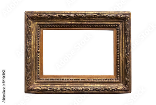 Carved wooden frame decorative brown wood isolated empty blank framework