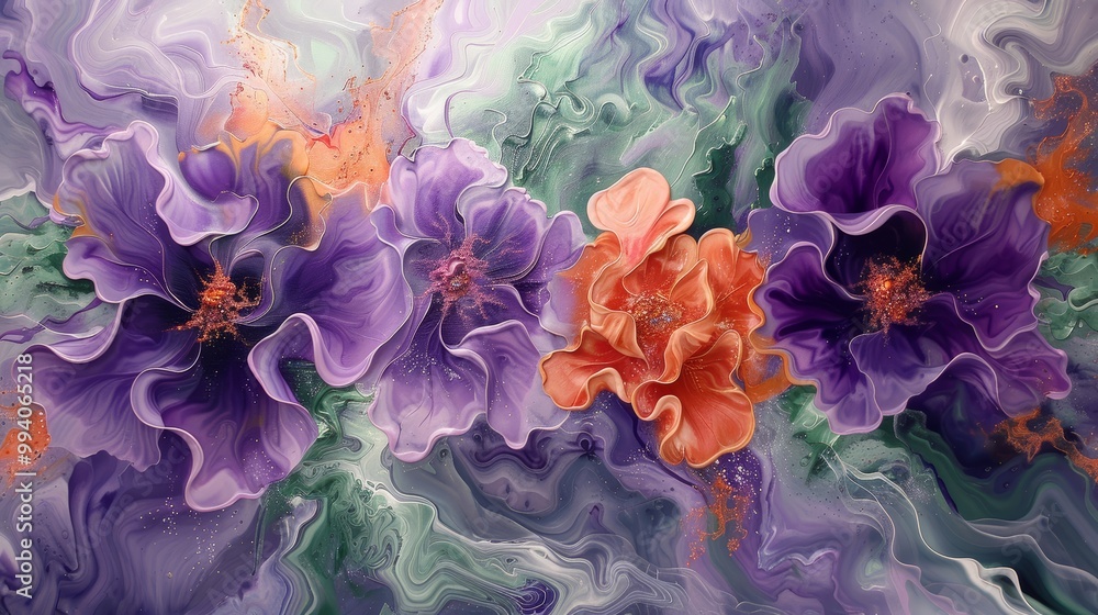Ethereal Blooms in Vibrant Hues Ethereal Blooms in Vibrant Hues