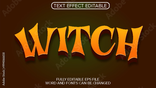 3D TEXT EFFECT WITCH VECTOR EDITABLE
