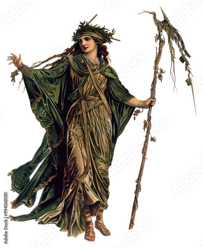 PNG  Mystical druid woman illustration