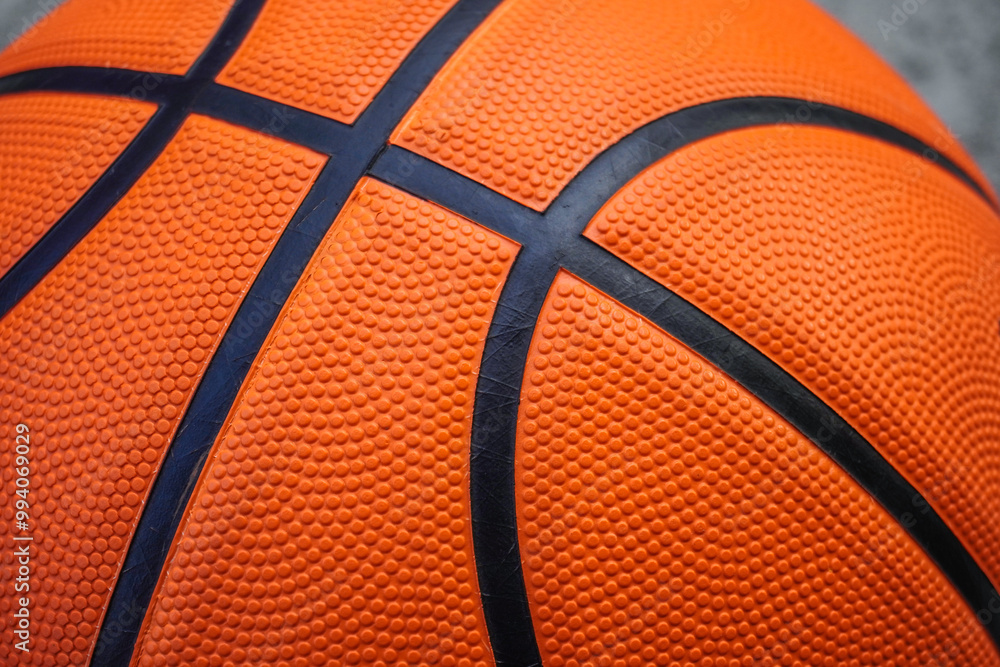Fototapeta premium Close-up of rubber basketball suitable for background