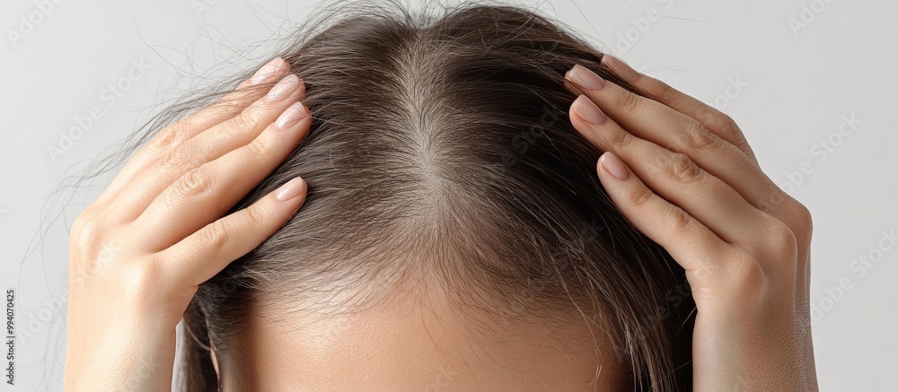 Naklejka premium Woman with Hair Loss