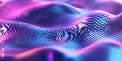 Wallpaper Mural Abstract background with wavy lines, a purple and blue gradient, a metallic sheen Torontodigital.ca