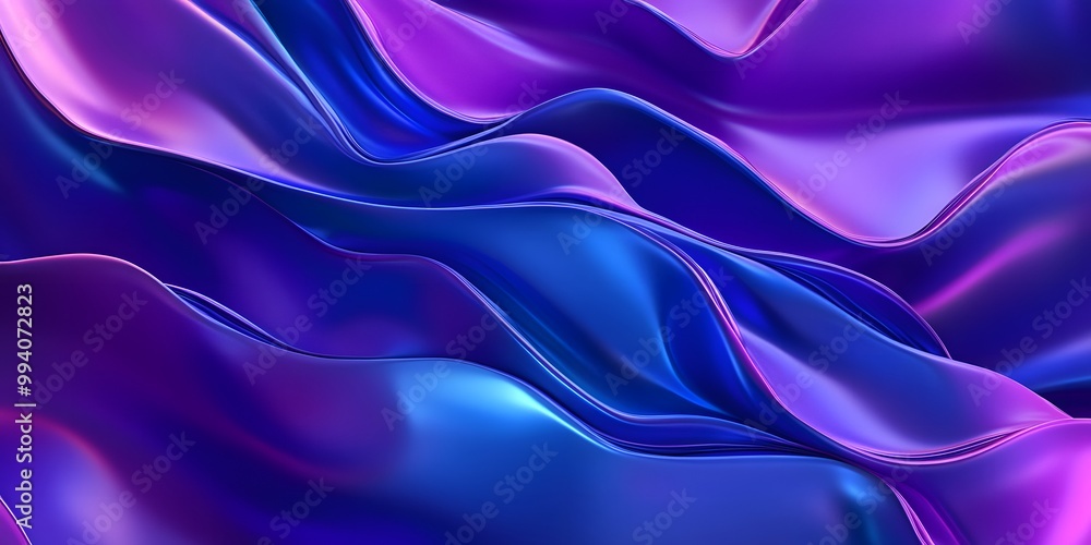 Abstract background with wavy lines, a purple and blue gradient, a metallic sheen Abstract background with wavy lines, a purple and blue gradient, a metallic sheen