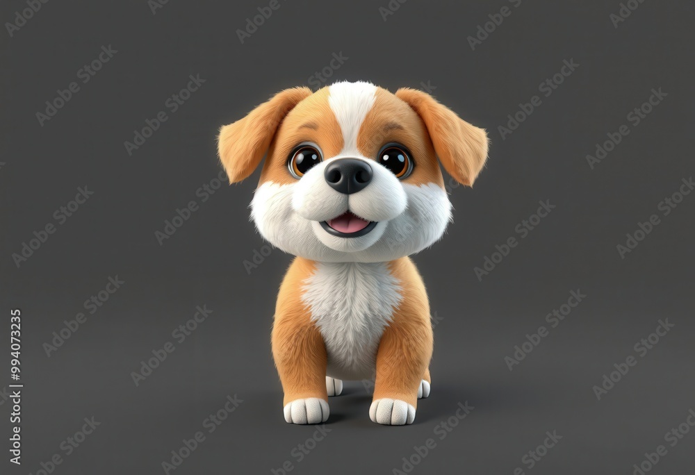 Adorable cartoon puppy with big eyes and a happy expression. Adorable cartoon puppy with big eyes and a happy expression.