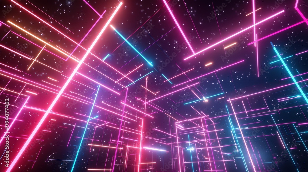 Futuristic Neon Laser Grids: Intricate Luminous Designs. Futuristic Neon Laser Grids: Intricate Luminous Designs.